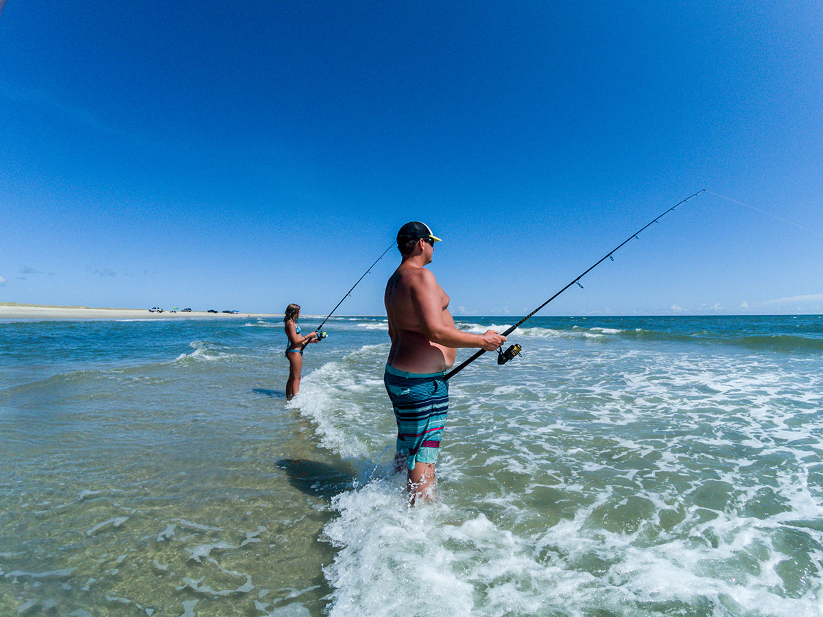 Father and daughter fishing