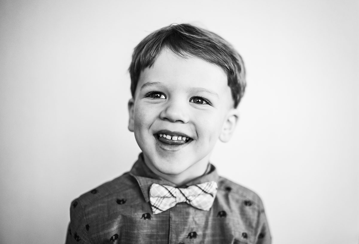 Boy wears bowtie at Chesapeake preschool.