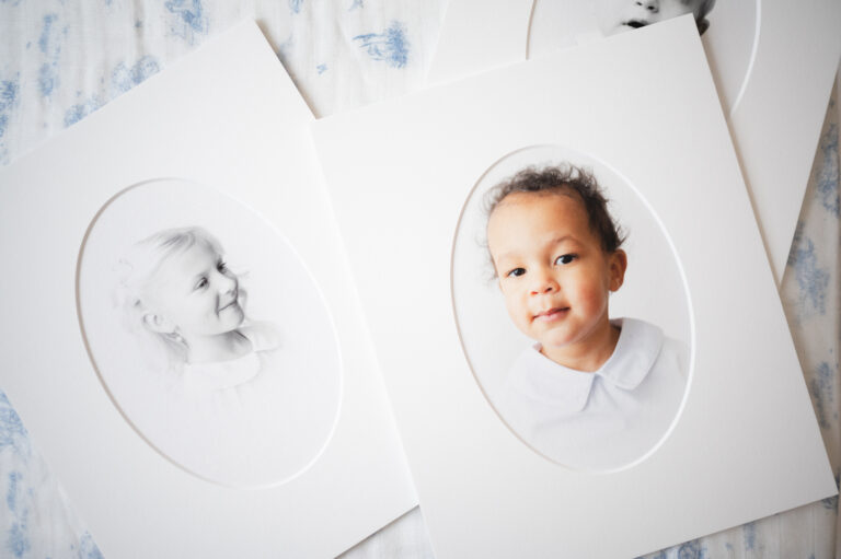 Oval matted heirloom portraits.