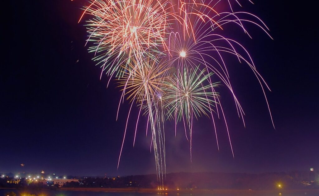 4th of July Fireworks at Mount Trashmore in Virginia Beach.